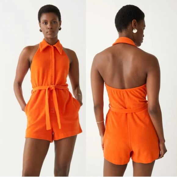 & Other Stories Orange Terry Romper - Picture 1 of 6